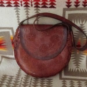 Vintage Leather Hand Tooled Hobo Bag/Purse